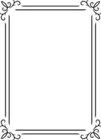 Elegant black rectangular border featuring floral corners enhances a white background, creating ample copy space for text or images, perfect for various design applications vector