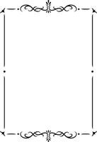 Elegant black decorative border framing empty white space, ideal for invitations, announcements, certificates, diplomas, or other formal documents, featuring floral and swirl elements vector