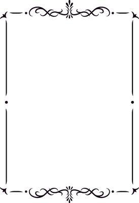 Elegant black decorative border framing empty white space, ideal for invitations, announcements, certificates, diplomas, or other formal documents, featuring floral and swirl elements