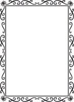 Decorative vintage border with elegant swirls and curls framing an empty white space, perfect for adding a touch of classic style to any design project vector