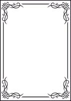 Rectangular frame adorned with elegant floral swirls in each corner, adding a sophisticated touch perfect for invitations, certificates, or artistic designs vector