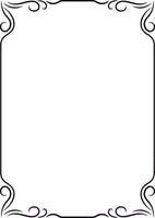Vertical decorative frame with elegant swirls creating a sophisticated and vintage border for certificates, invitations, or announcements, offering ample white space for text or design elements vector