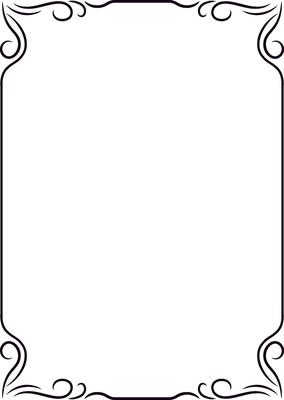 Vertical decorative frame with elegant swirls creating a sophisticated and vintage border for certificates, invitations, or announcements, offering ample white space for text or design elements