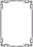 Classic decorative frame with floral corners and elegant swirls creating a sophisticated border around a blank space, ideal for certificates, invitations or announcements vector