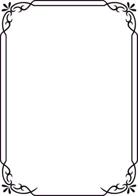 Classic rectangular frame with delicate floral corners creating an elegant and refined border, perfect for adding a touch of sophistication to any design or artwork