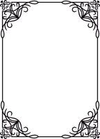 Rectangular frame featuring intricate floral corner decorations creating a sophisticated and elegant design, perfect for adding a touch of classic beauty to any project vector
