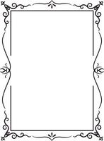 Ornate swirling lines and flourishes create a sophisticated vintage frame, providing an elegant border around a blank white area, perfect for adding text or images vector