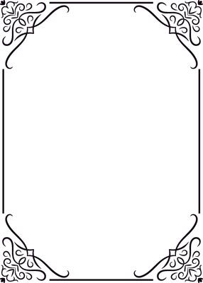 Classic decorative frame with floral corners creates an elegant border, perfect for adding a touch of sophistication to wedding invitations and other special occasions