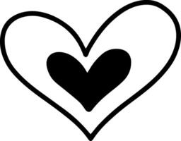 Hand drawn illustration featuring a heart containing another heart, conveying a message of deep love, affection, and connection, perfect for Valentine's Day or romantic designs vector