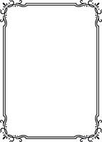 Rectangular frame featuring elegant floral corners on a clean white background, providing a sophisticated and decorative touch for various design applications vector