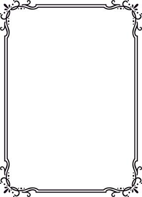 Rectangular frame featuring elegant floral corners on a clean white background, providing a sophisticated and decorative touch for various design applications