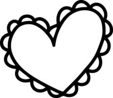 Simple, hand drawn heart with a scalloped border adds a touch of whimsy and affection, perfect for Valentine's Day projects, romantic designs, or any creative endeavor needing a touch of love vector
