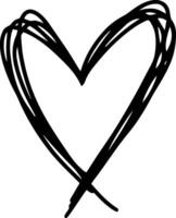 Single black heart shape created with multiple overlapping lines evokes feelings of love, care, and affection, perfect for Valentine's Day or romantic projects vector