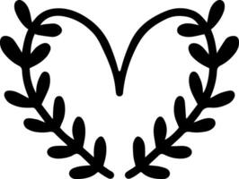 Stylized heart shaped black floral ornament forming a lovely frame with copy space, ideal for wedding invitations, greeting cards, textile patterns and romantic designs vector