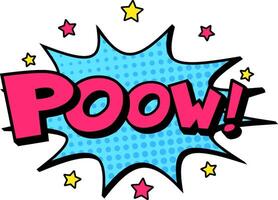 Vibrant pow comic book explosion bursting with colorful stars and halftone dots, capturing emotions of surprise and excitement in a dynamic, retro pop art style vector