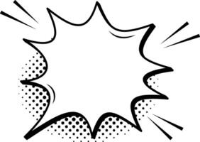 Comic speech bubble bursting against a halftone dots background, capturing the essence of surprise or a vital message. Perfect for conveying powerful emotions in design vector