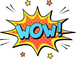 Bright, colorful cartoon explosion bursting with stars and halftone dots, expressing surprise and great amazement in a fun, comic book style, creating a vibrant design element vector