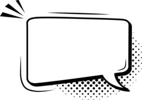 Empty comic speech bubble featuring halftone dot shadows and dynamic action lines, bursting with energy to convey loud talking, surprise, excitement, or anger in vibrant expression vector