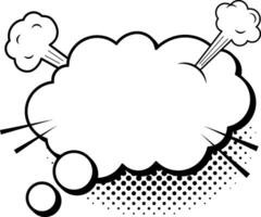 Cartoon comic exploding speech bubble with halftone background is creating a dynamic and expressive effect for storytelling and visual communication vector