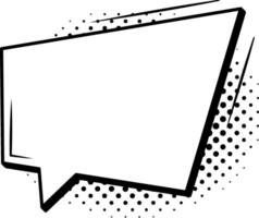 Empty comic speech bubble is popping out with halftone dots and thick black lines, ideal for inserting custom text and creating engaging content vector