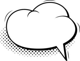 Empty comic speech bubble popping out with a halftone shadow against a white background, providing a versatile space for adding messages, quotes, and creative ideas vector