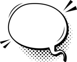 Empty comic speech bubble is popping out with halftone dots shadow, ideal for filling in text and expressing emotions, thoughts or dialogues vector