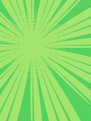 Green sunburst background features halftone dots and radial lines emanating from a central point, creating a dynamic and vibrant effect suitable for various design projects