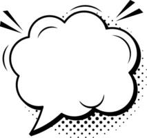 Retro empty comic speech bubble with halftone background is waiting to be filled with a custom message, perfect for comics and pop art designs vector
