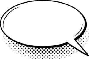 Oval, empty comic speech bubble featuring halftone dot shadows, providing ample space for text or dialogue, perfect for enhancing comics and pop art designs with creative expression vector