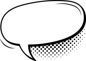 Empty cartoon speech bubble with halftone dots is waiting to be filled with dialog, exclamation or other text, ideal for comics or graphic design projects vector