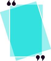 Turquoise quote box with quotation marks framing empty space, ideal for inserting text, creating engaging social media posts, or highlighting testimonials vector