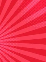 Red and pink radial zoom lines and halftone dots creating a vibrant and dynamic comic book style background, perfect for adding a touch of retro pop art flair vector