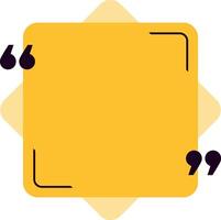Yellow quote box with quotation marks inviting to write text over a light yellow background, ideal for social media posts or website testimonials vector