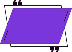 Quote box featuring quotation marks surrounding a dialog space, designed with a vibrant purple background and a sleek white and black frame, perfect for adding text and quotes vector