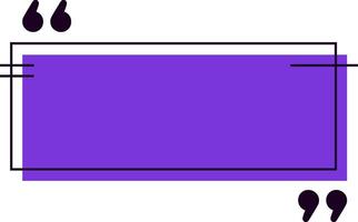 Purple quote box featuring quotation marks, waiting for customer reviews or testimonials to be filled in, providing ample copy space for feedback and opinions vector