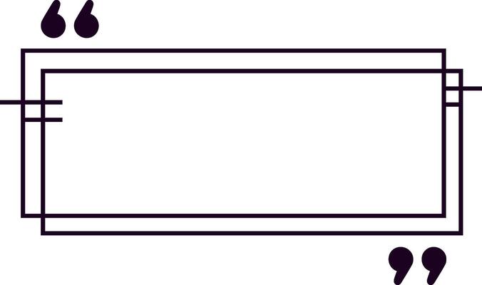 Simple rectangular frame featuring double parallel lines and quotation marks, providing an elegant space for writing quotes or adding personalized text. Ideal for various design projects