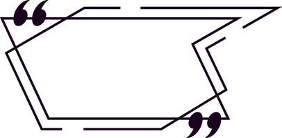 Geometric quote frame with lines and quotation marks is forming a modern design for testimonials, reviews or social media posts, featuring a clean and minimalist aesthetic vector