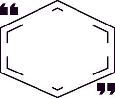 Quotation marks framing a hexagonal empty space, suggesting the act of quoting text and citing a paragraph, while providing ample copy space for creative expression vector