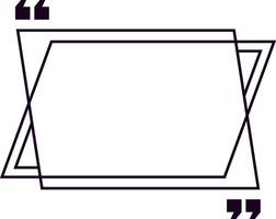 Geometric quote frame with intersecting triangles framing empty space for custom motivational quotes, testimonials, and reviews, featuring quotation marks at the top left and bottom right corners vector