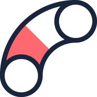 Boomerang shaped abstract graphic featuring red and white colors, ideal for representing concepts related to Australia, return, hunting, sport, leisure, and more vector