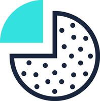 Modern illustration of a pie chart with a separated slice, representing market share, data analysis, or business performance, using a dotted pattern for visual appeal vector