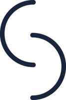 Two rounded parentheses forming the letter S create an abstract and minimalist design, offering versatility for various applications in modern branding and visual communication vector