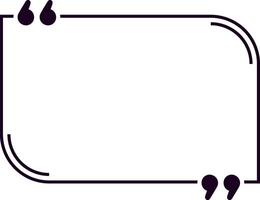 Empty rectangular quote frame featuring quotation marks in the top left and bottom right corners, providing a blank canvas for text on a clean white background vector