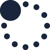 Simple loading icon with dark circles rotating clockwise, forming a round progress bar on a white background, representing a software application loading or processing data vector