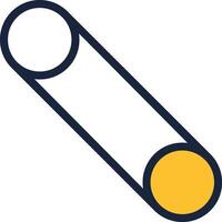 Simple illustration of a safety pin, a versatile tool used for fastening clothes, securing items, and various other applications, featuring a distinctive closed loop design vector