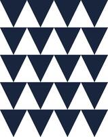 Seamless geometric pattern made of dark blue triangles pointing downwards, arranged on a clean white background, creating a simple yet visually appealing design vector