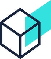 Turquoise light passing through a transparent cube creates a modern and futuristic design, ideal for technology, innovation, and creativity related concepts vector