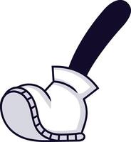Cartoon foot clad in a white boot stepping forward against a clean white background, creating a playful and whimsical illustration that captures movement and joy vector
