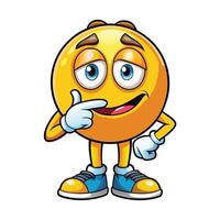emoticon character with finger up and pointing to the side vector