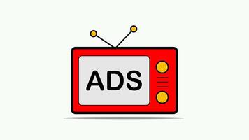 an ad on a television screen with the word ads video